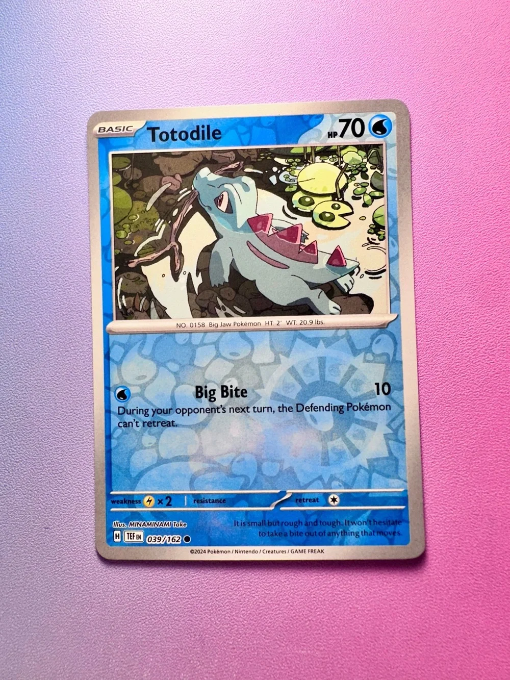 totodile [reverse holo] - 039/162 (common) — pokémon: temporal forces